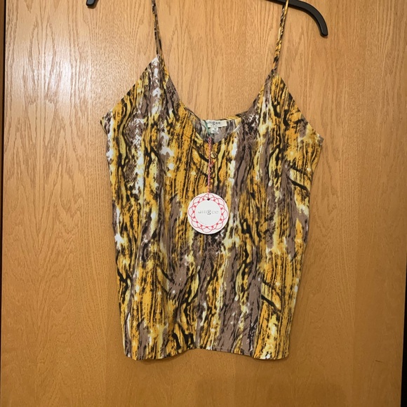 Umgee Tops - Umgee Yellow and Brown Camisole Top